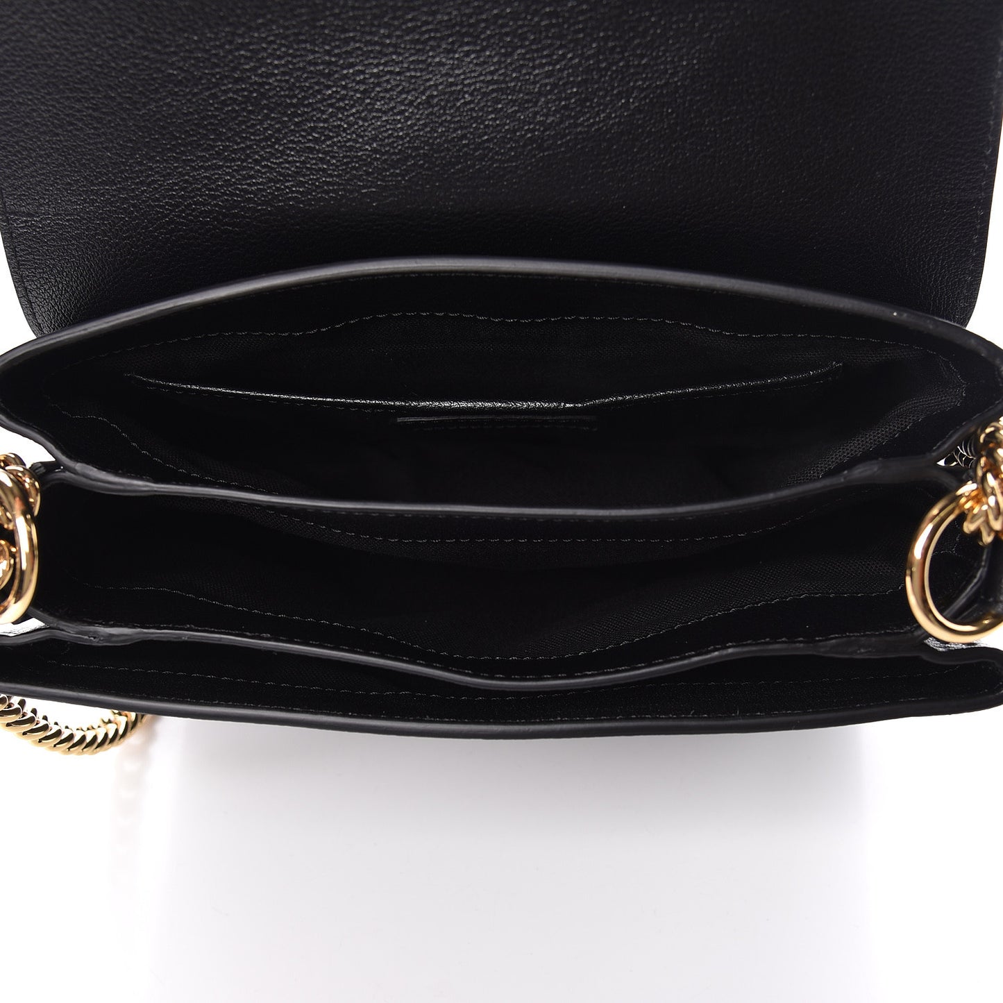 Grained Calfskin Twin Skull Crossbody Black