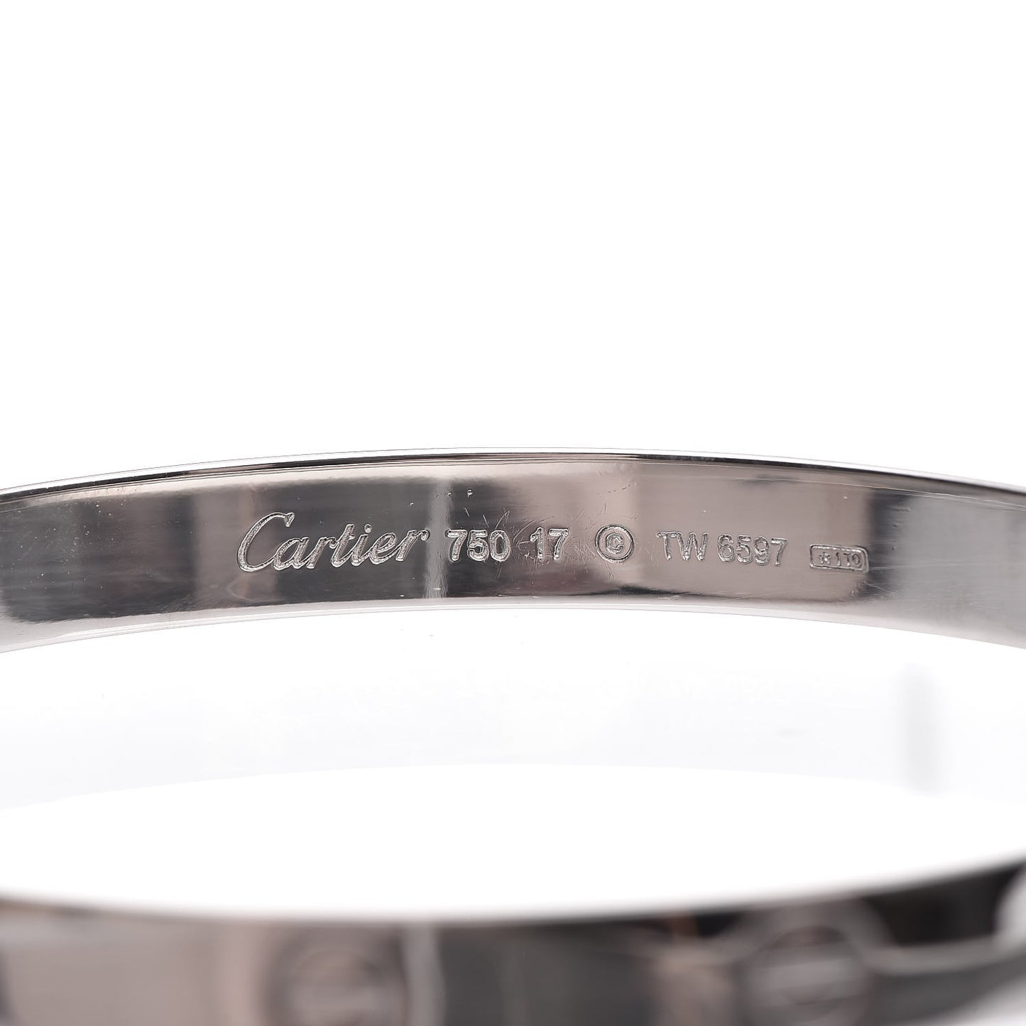 18K White Gold LOVE Bracelet 17