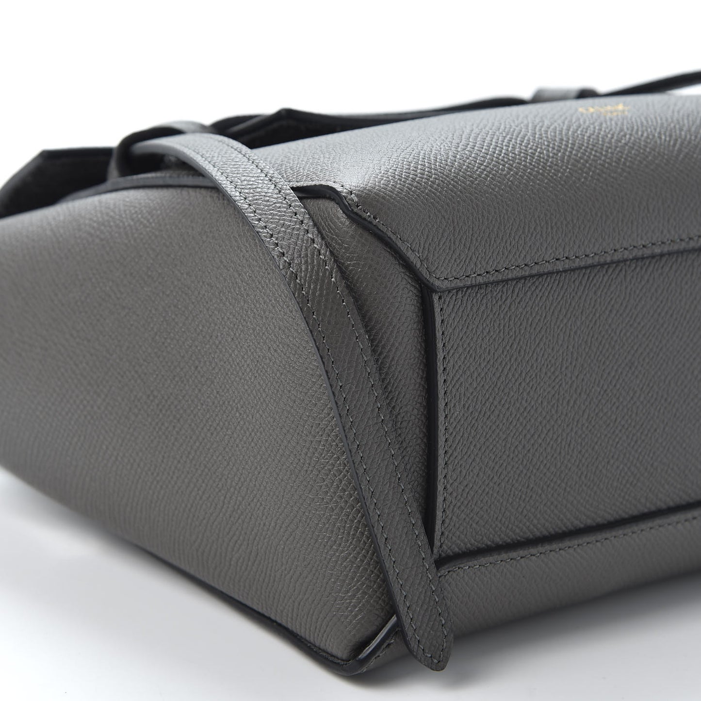 Grained Calfskin Nano Belt Bag Grey