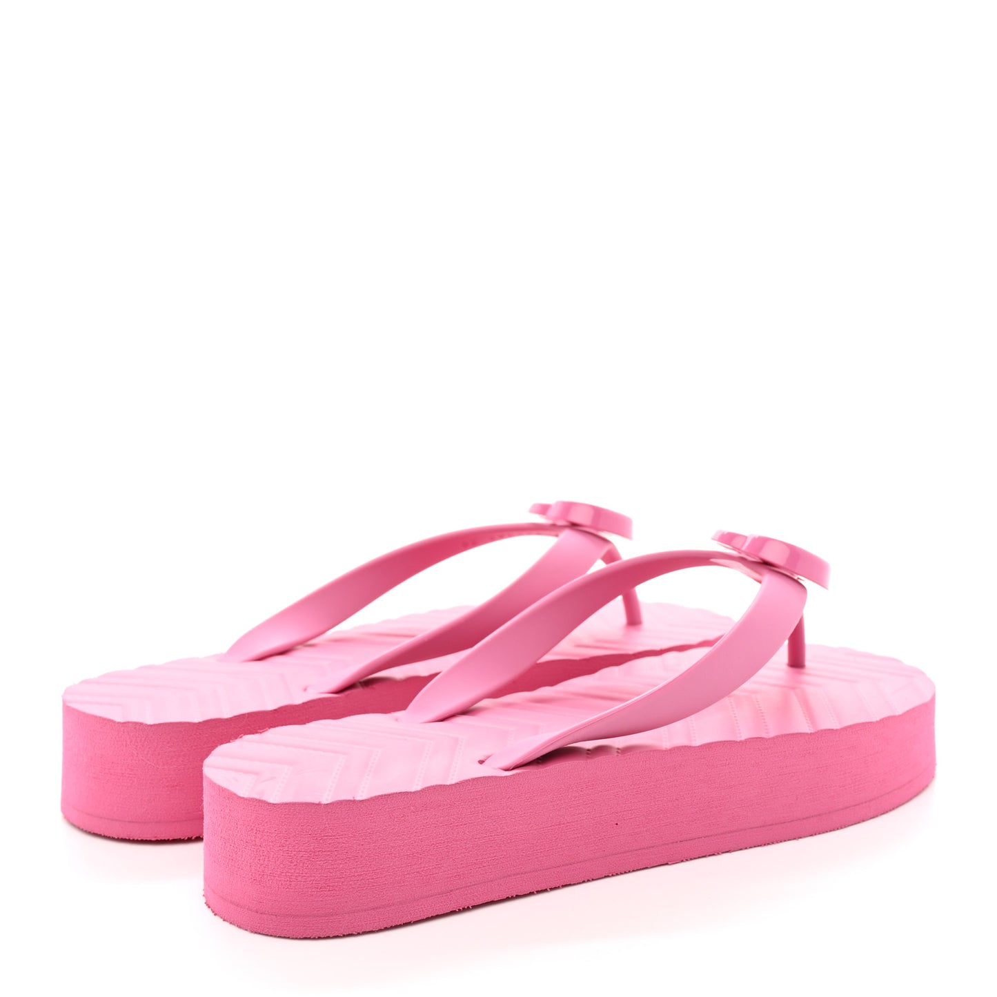 Rubber Chevron Womens GG Thong Sandals 36 Pink Tropical Flower