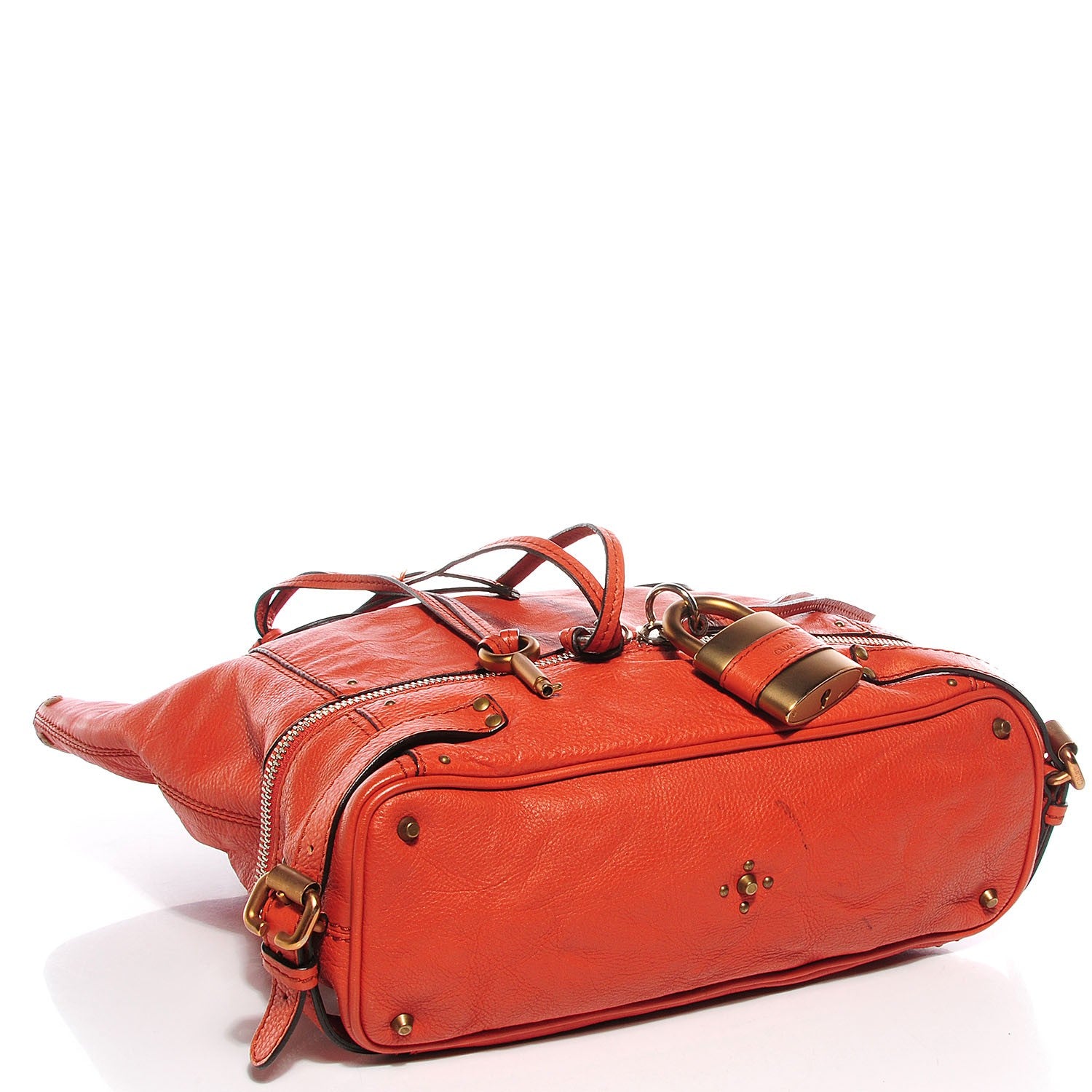 Chloe Leather Paddington Tote Orange 5 of 10