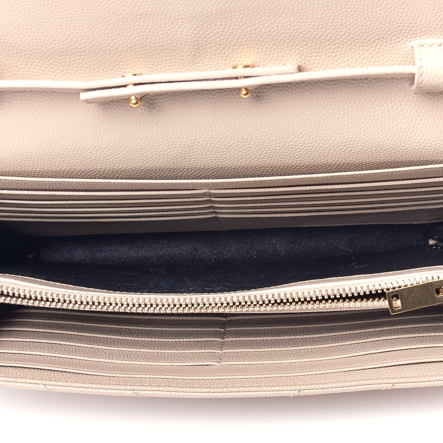 Grain De Poudre Matelasse Chevron Monogram Chain Wallet Nude Powder
