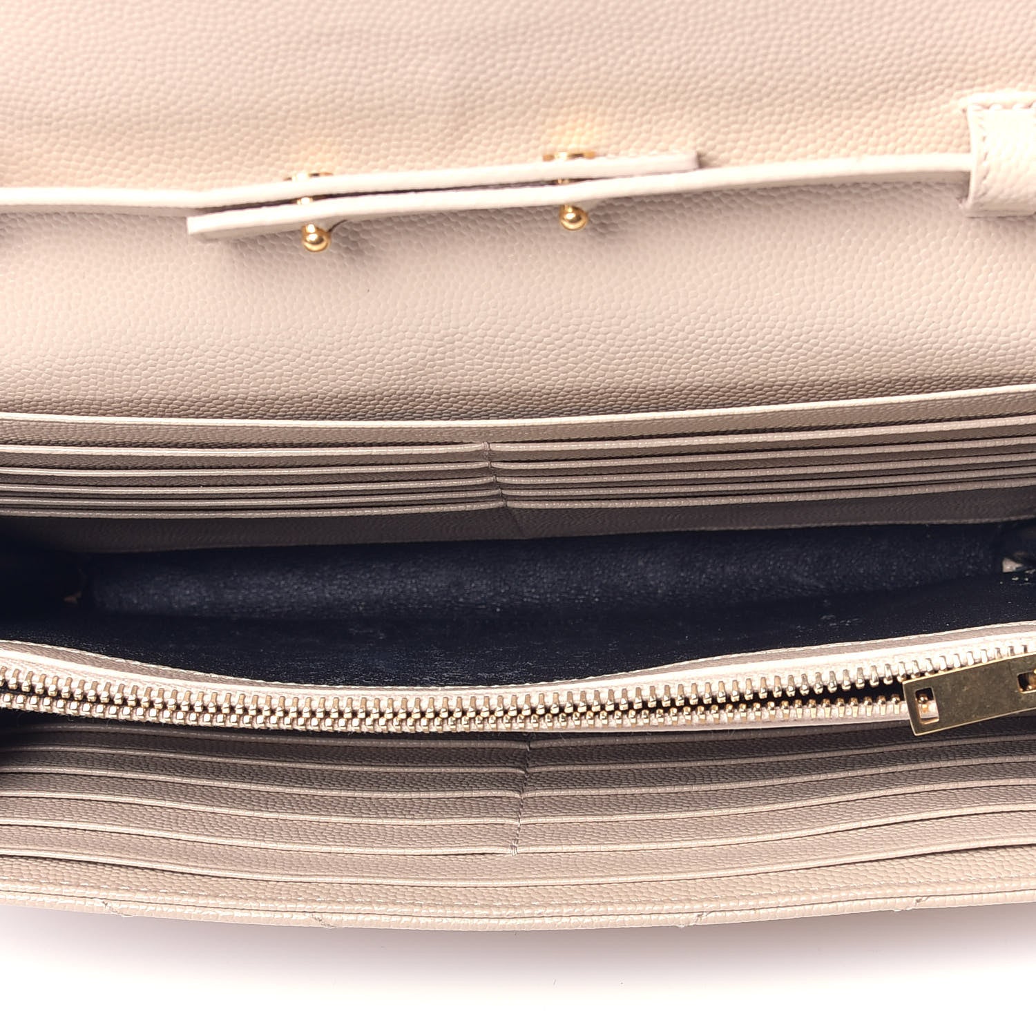 Saint Laurent Grain De Poudre Matelasse Chevron Monogram Chain Wallet Nude Powder 5 of 11