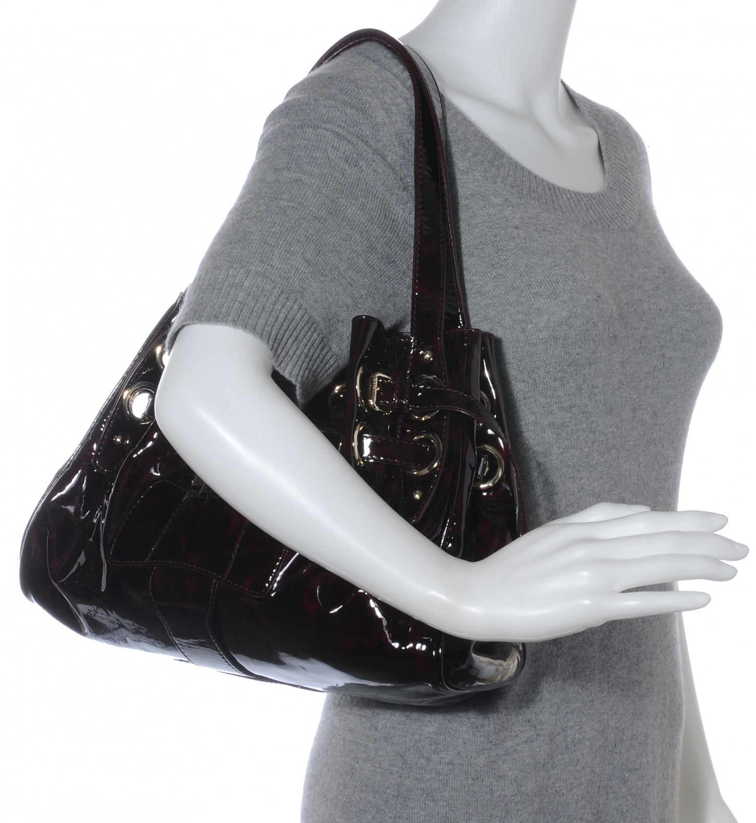 Jimmy Choo Patent Medium Riki Burgundy 2 of 8