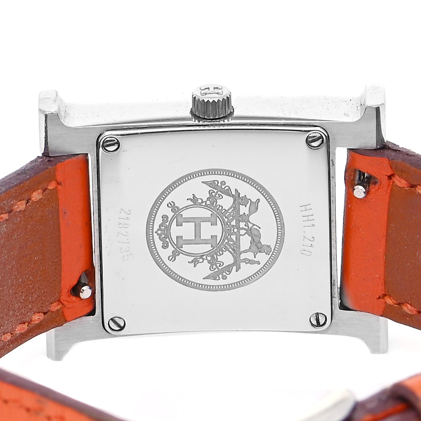 Stainless Steel Swift 21mm Heure H Hour Quartz Watch Orange