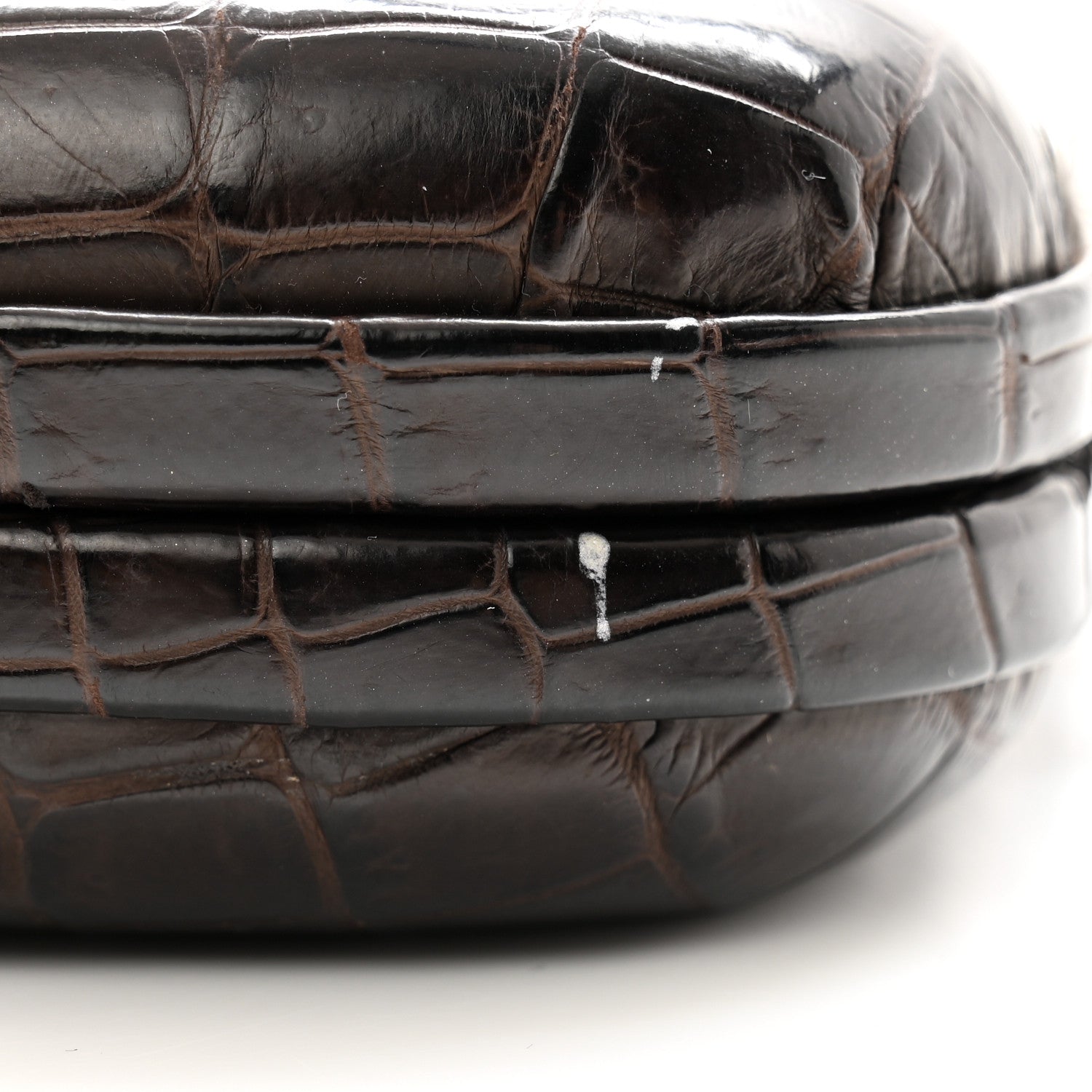 Bottega Veneta Crocodile Knot Clutch Brown 7 of 7