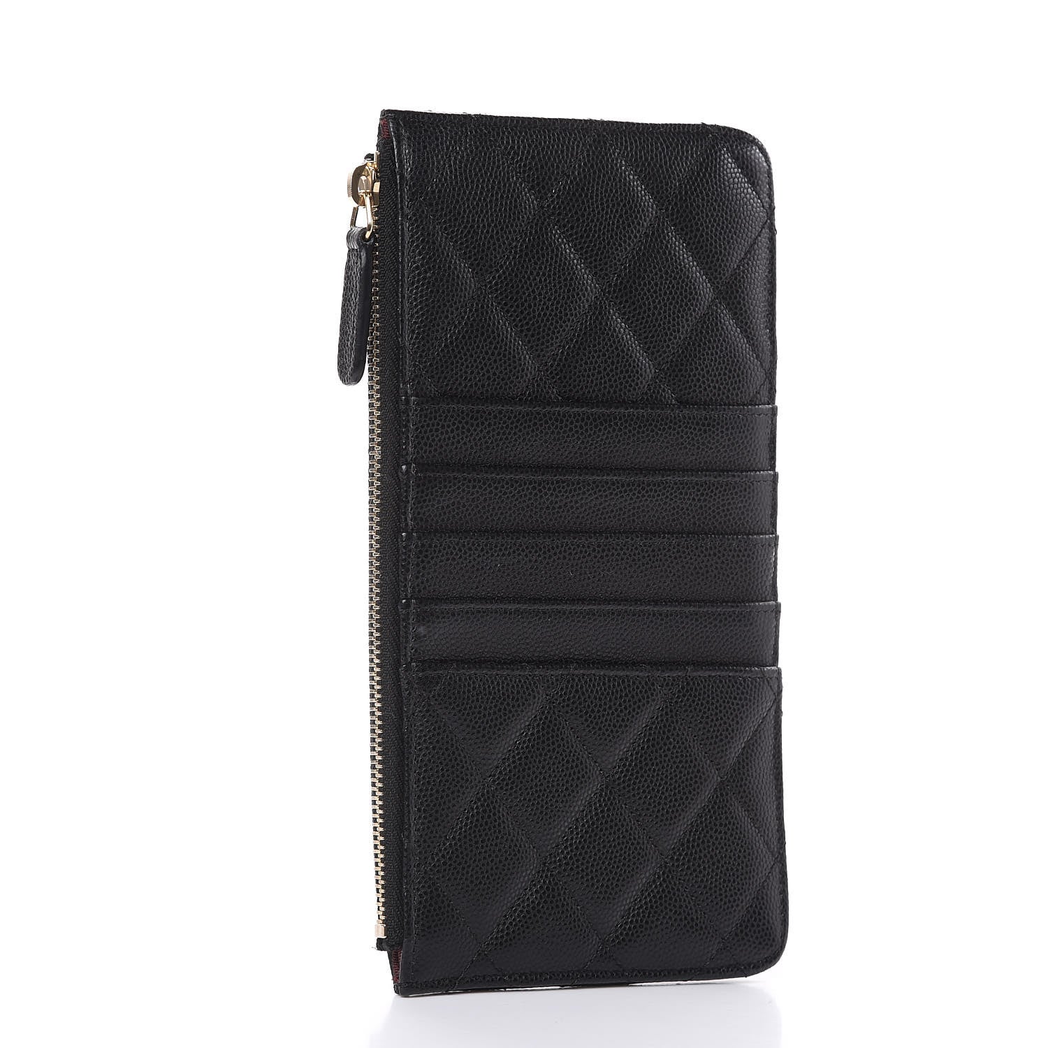 Chanel Caviar Quilted Classic Flat Wallet Pouch Black 3 of 8