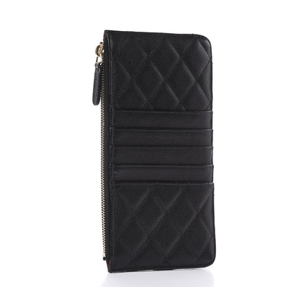 Chanel Caviar Quilted Classic Flat Wallet Pouch Black 3 of 8