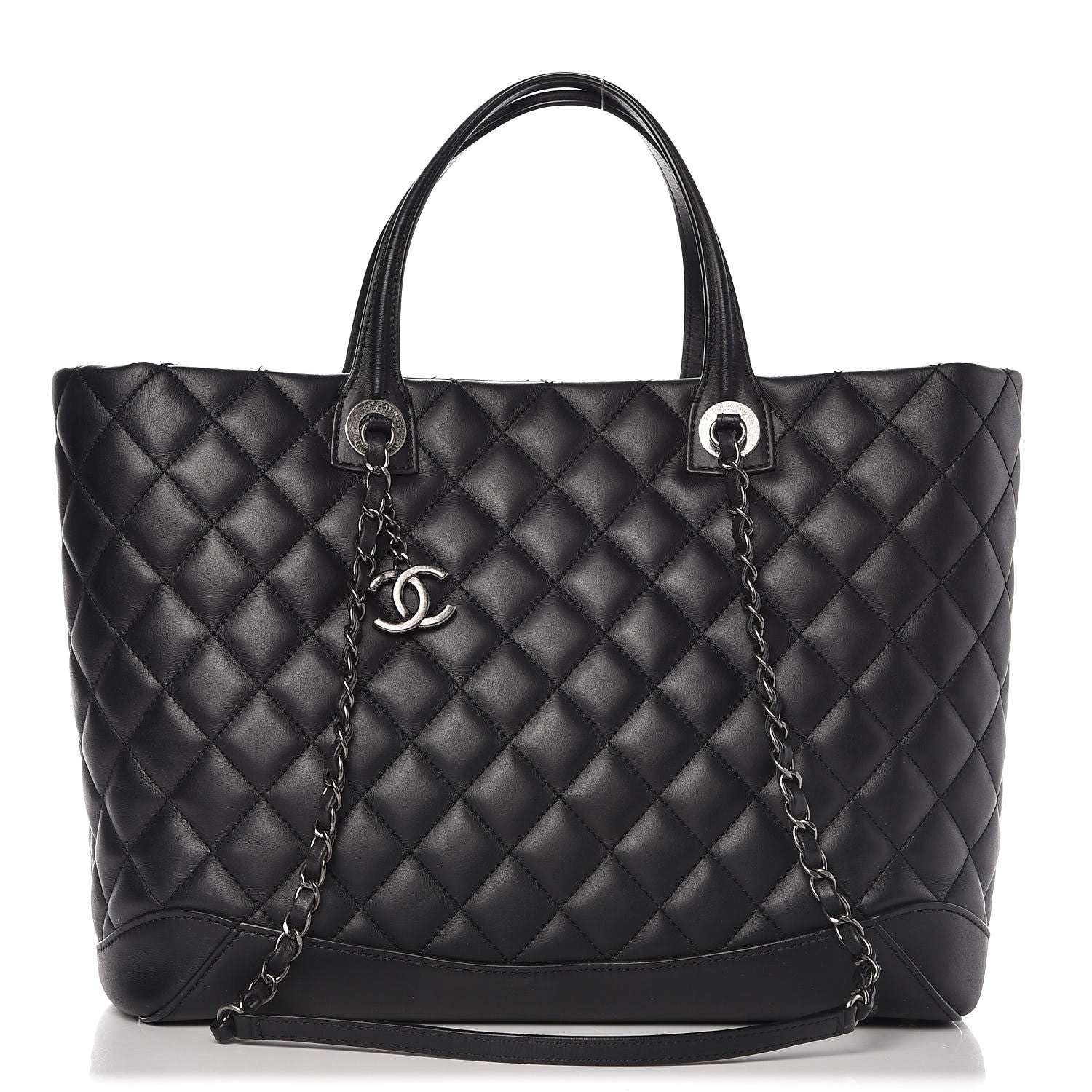 Chanel Calfskin Quilted Large Easy Shopping Tote Black 1 of 11