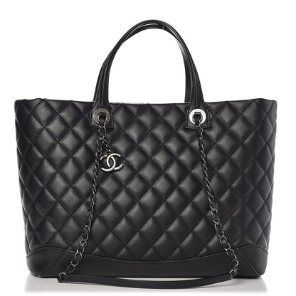 Chanel Calfskin Quilted Large Easy Shopping Tote Black 1 of 11
