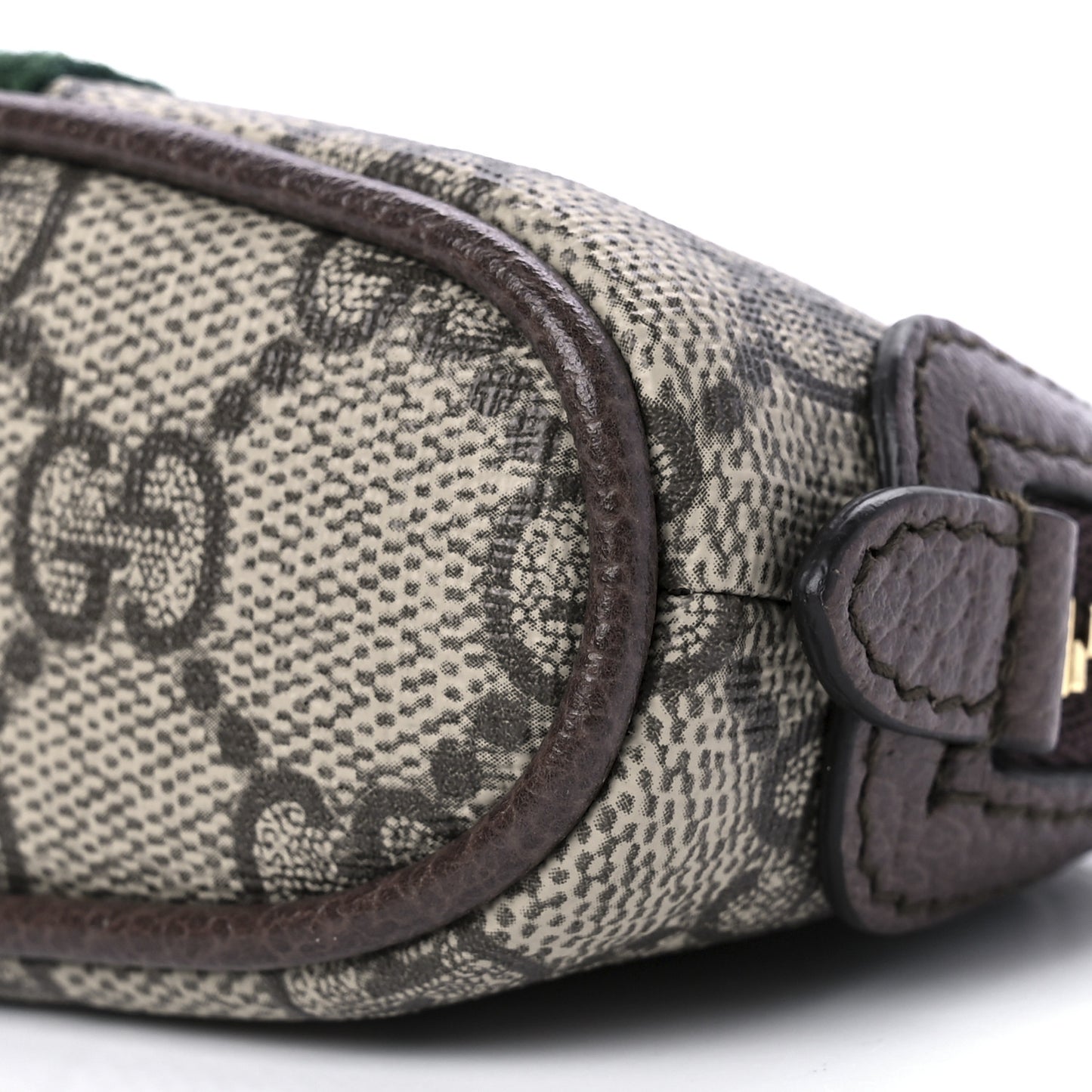 GG Supreme Monogram Web Ophidia Dome Key Pouch Beige New Acero