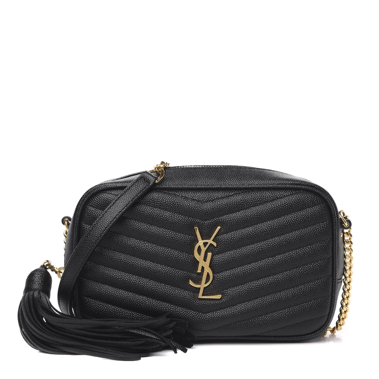 Saint Laurent Grain De Poudre Matelasse Monogram Mini Lou Camera Bag Black 1 of 9