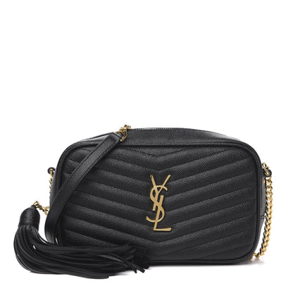 Saint Laurent Grain De Poudre Matelasse Monogram Mini Lou Camera Bag Black 1 of 9
