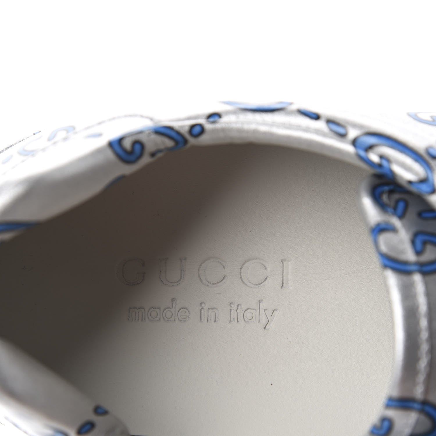 Gucci Miro Rubber Wax GucciGhost Print Mens New Ace Sneakers 7 Silver 8 of 10