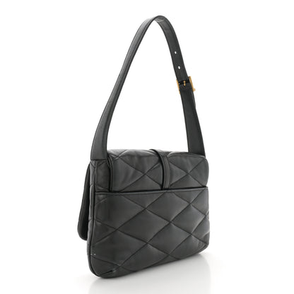 Saint Laurent Lambskin Quilted Le 57 Diamond Shoulder Bag Black 3 of 14