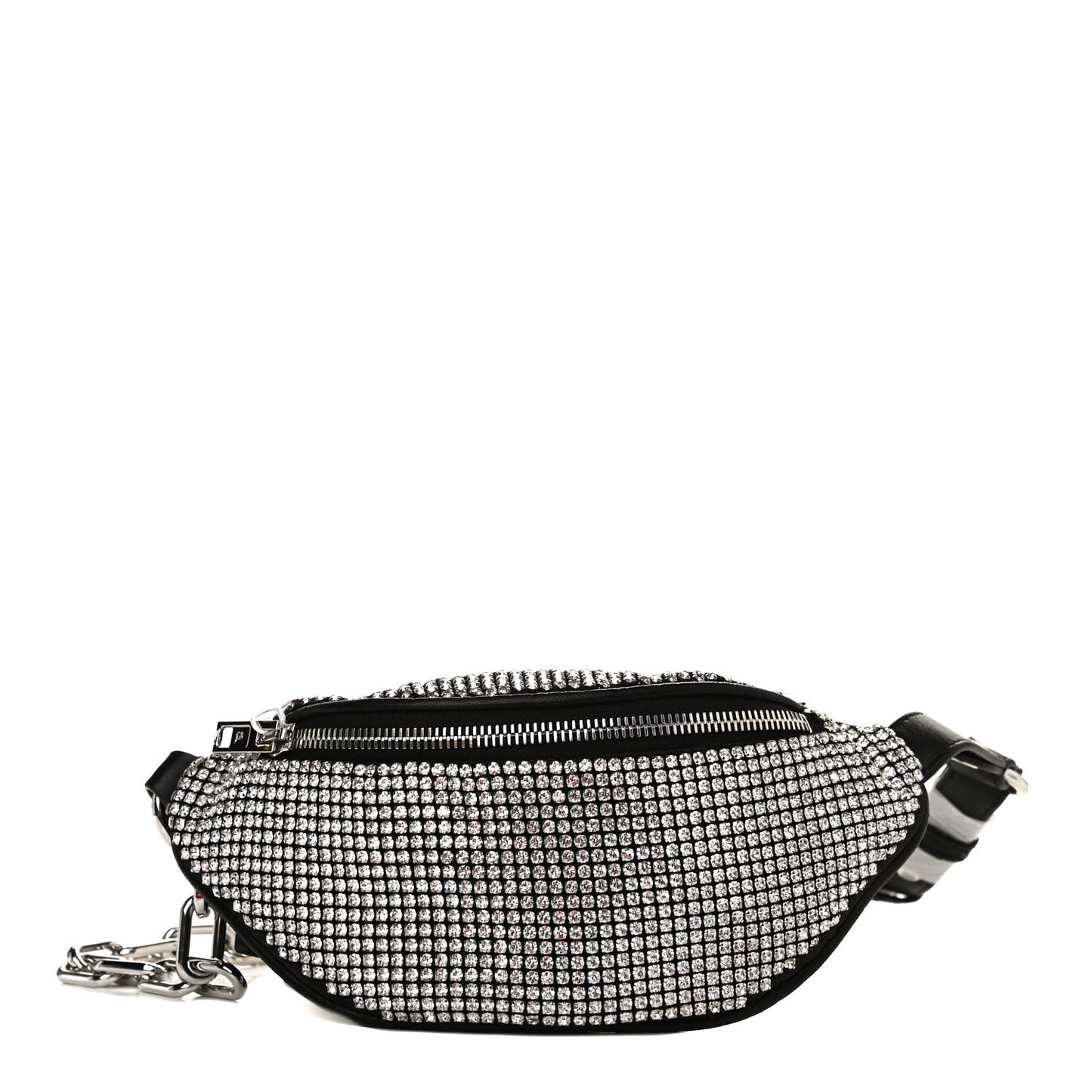 Rhinestone Mesh Mini Attica Belt Bag Black