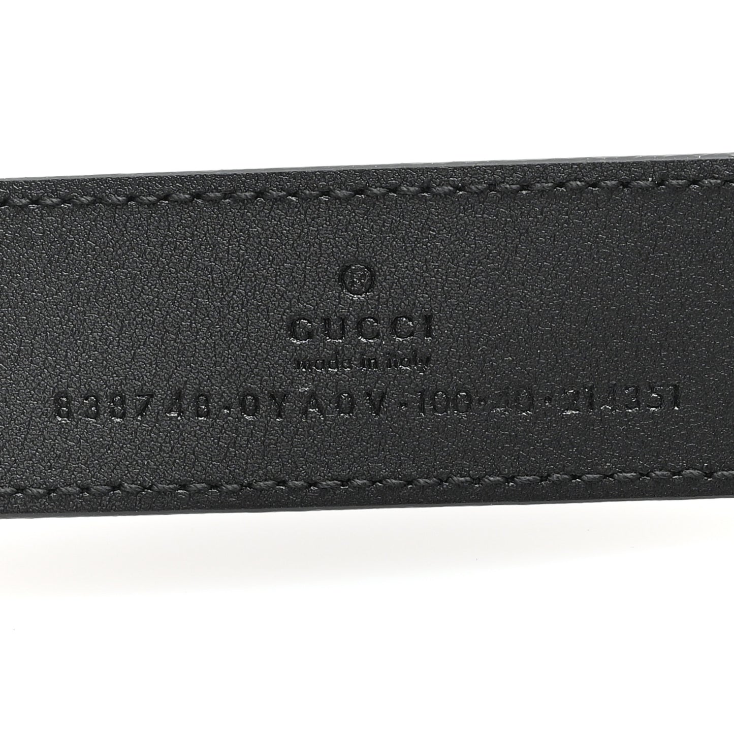 Plutone Calfskin Plaque GG 30mm Belt 100 40 Black