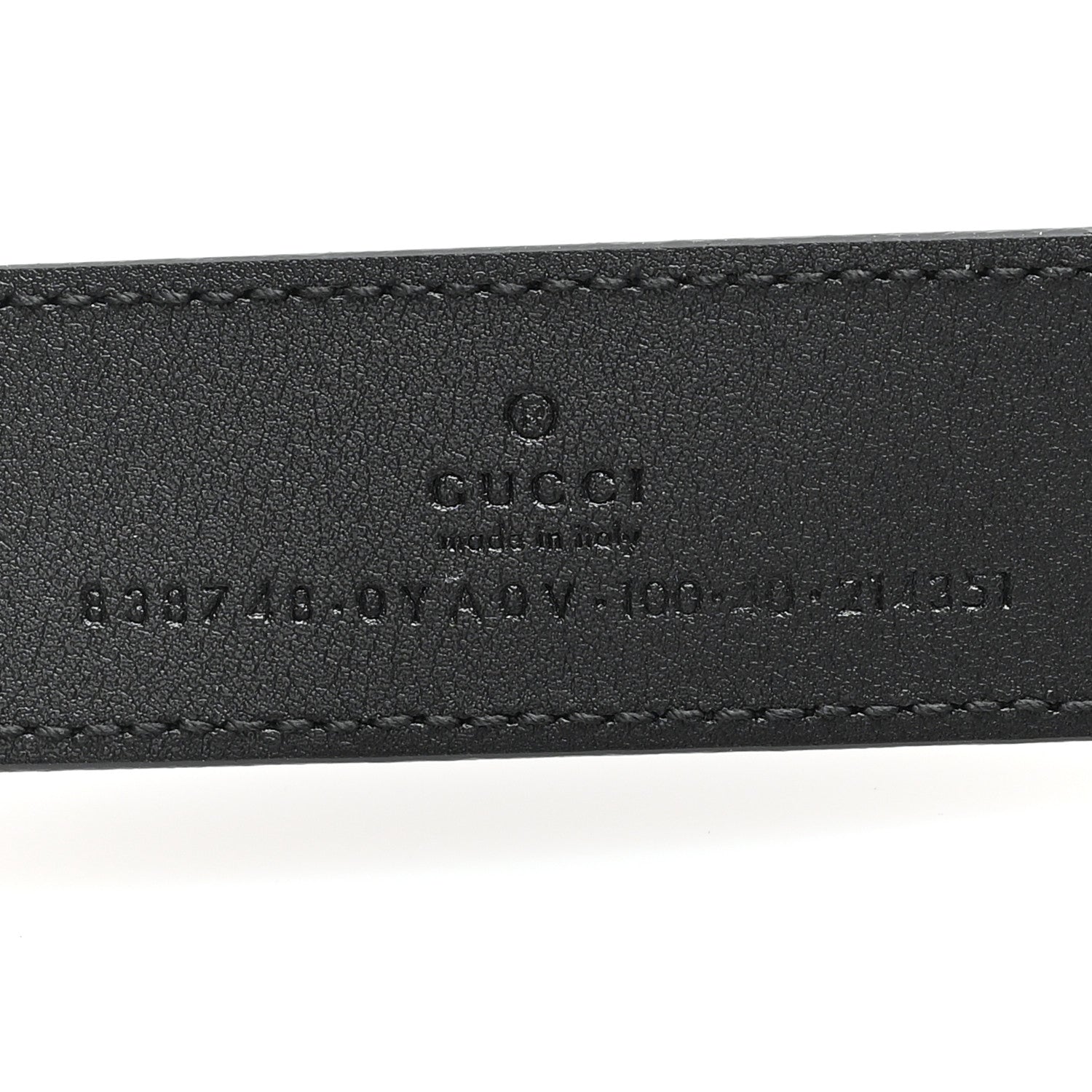 Gucci Plutone Calfskin Plaque GG 30mm Belt 100 40 Black 3 of 4
