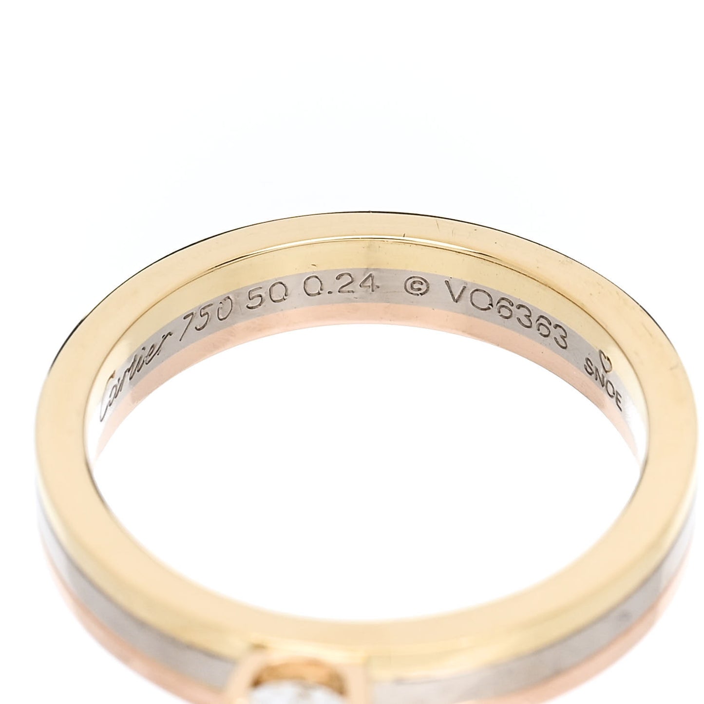18K Pink Yellow White Gold Diamond .24ct Solitaire Trinity Engagement Ring 50 5.25