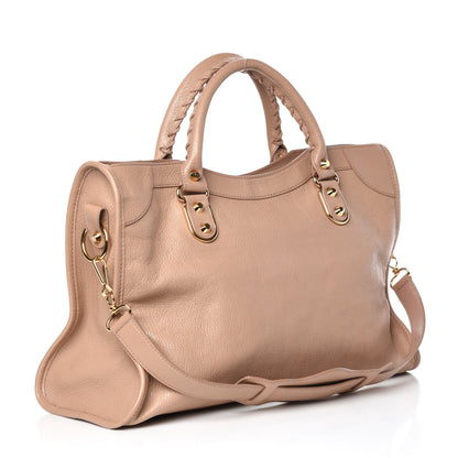Balenciaga Chevre Gold Metallic Edge Hardware City Rose Des Sables 4 of 11