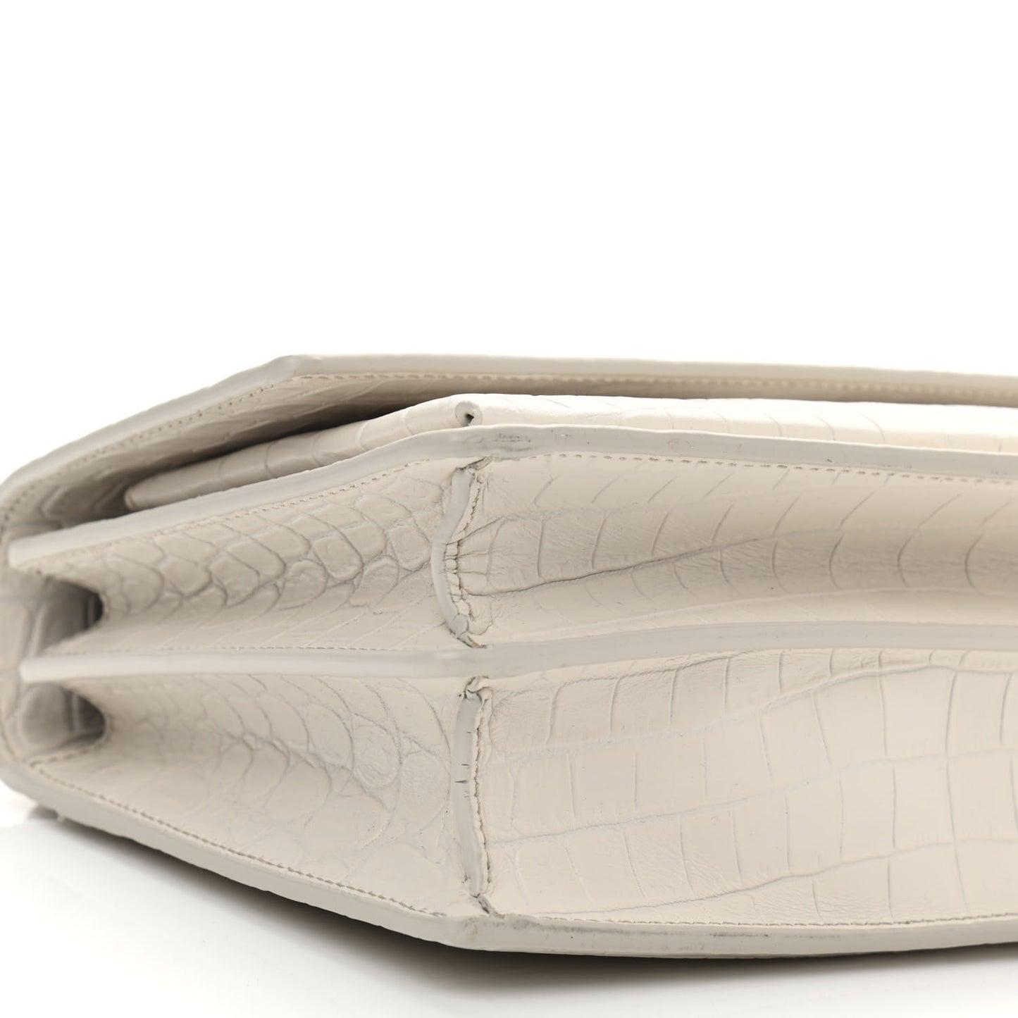 Calfskin Crocodile Embossed Medium Monogram Sunset Blanc Vintage