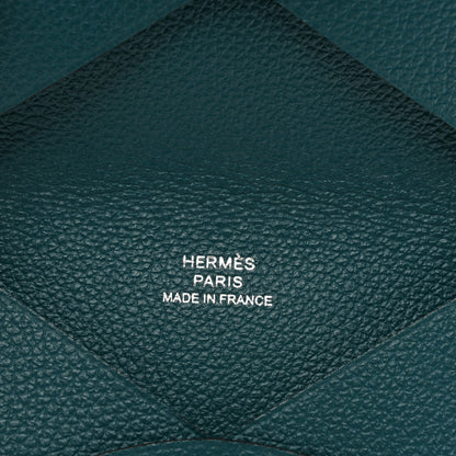 Hermes Evercolor Calvi Card Case Vert Bosphore 6 of 7