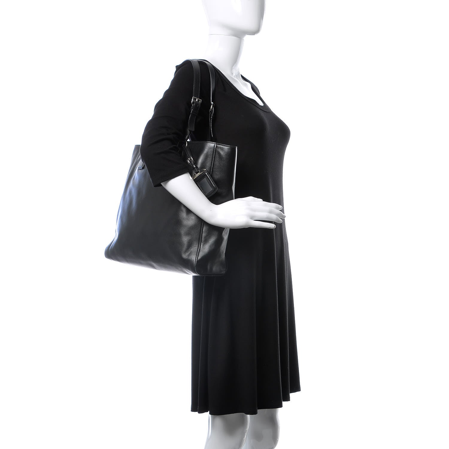 Prada Soft Calfskin Tote Black 2 of 14