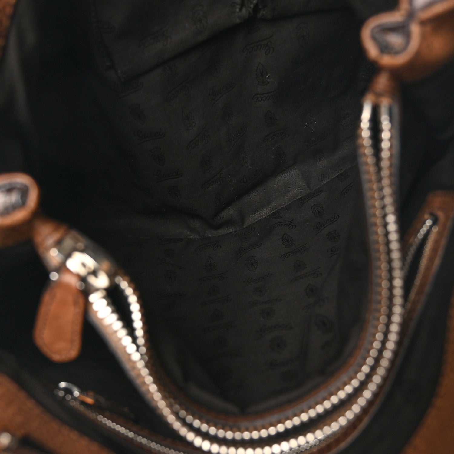 Gucci Pebbled Calfskin Large Bamboo Bar Tote Brown 6 of 11