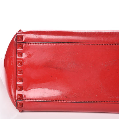 Valentino Garavani Patent Monochrome Rockstud Double Handle Tote Rosso Valentino 14 of 15