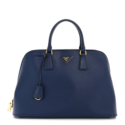 Prada Saffiano Lux Large Promenade Tote Bluette 1 of 15