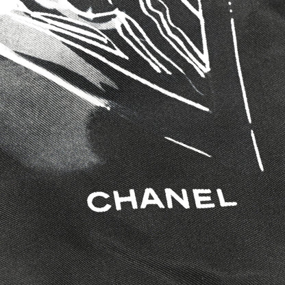 Chanel Silk CC Square Scarf Black White 2 of 4