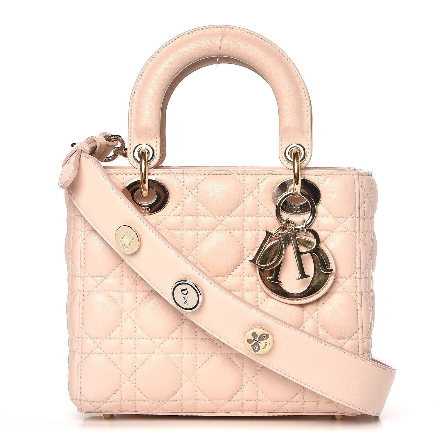 Christian Dior Lambskin Cannage Small Lucky Badges My Lady Dior Pink 1 of 12
