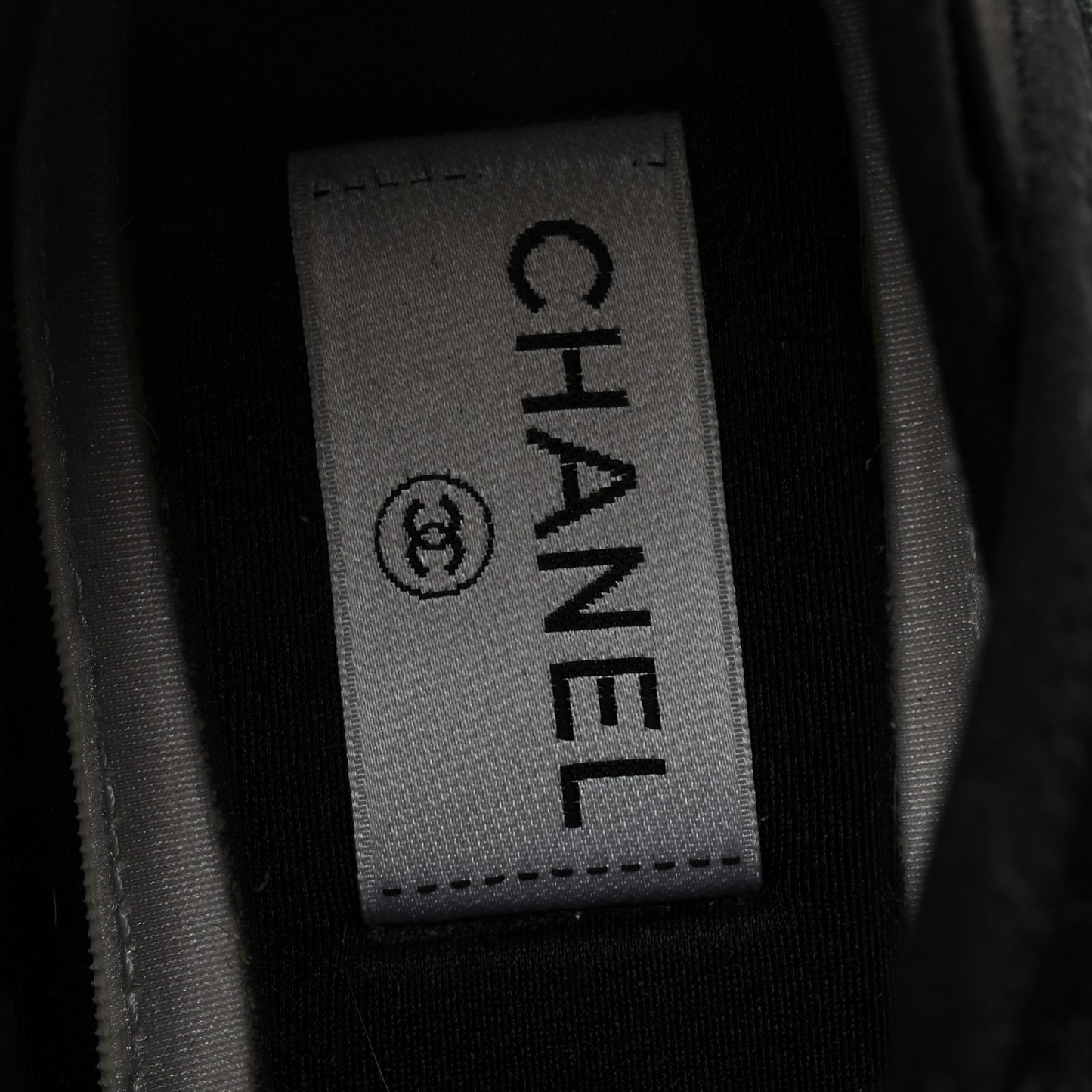 Velvet Calfskin Mixed Fibers CC Sneakers 36.5 Black