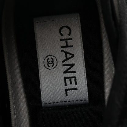 Chanel Velvet Calfskin Mixed Fibers CC Sneakers 36.5 Black 8 of 10