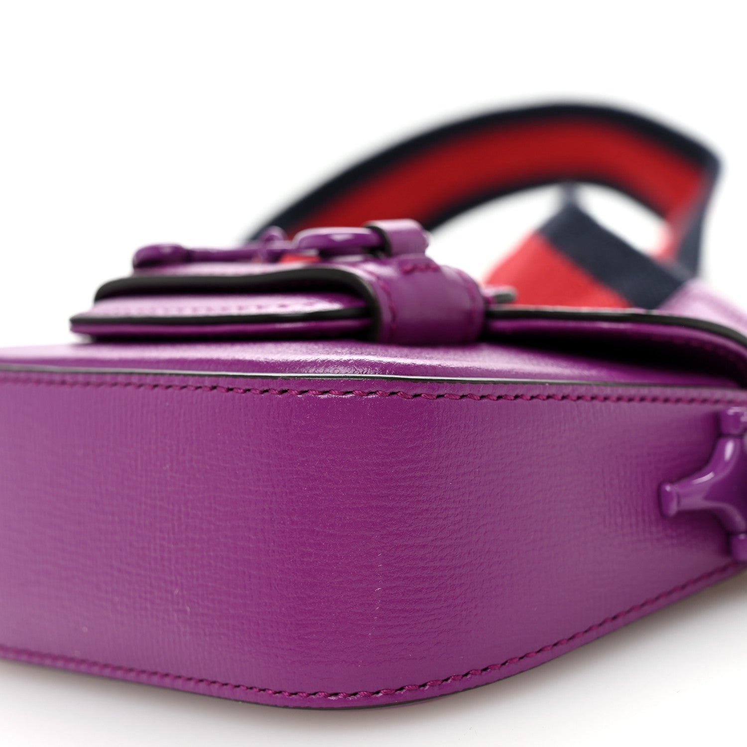 Gucci Azalea Calfskin Web Monochrome Horsebit 1955 Wallet On Strap Purple 10 of 10