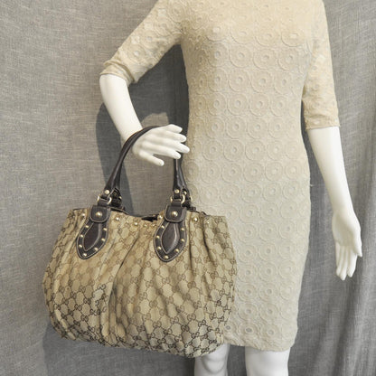 Gucci Monogram Studded Pelham Tote Dark Brown 2 of 9