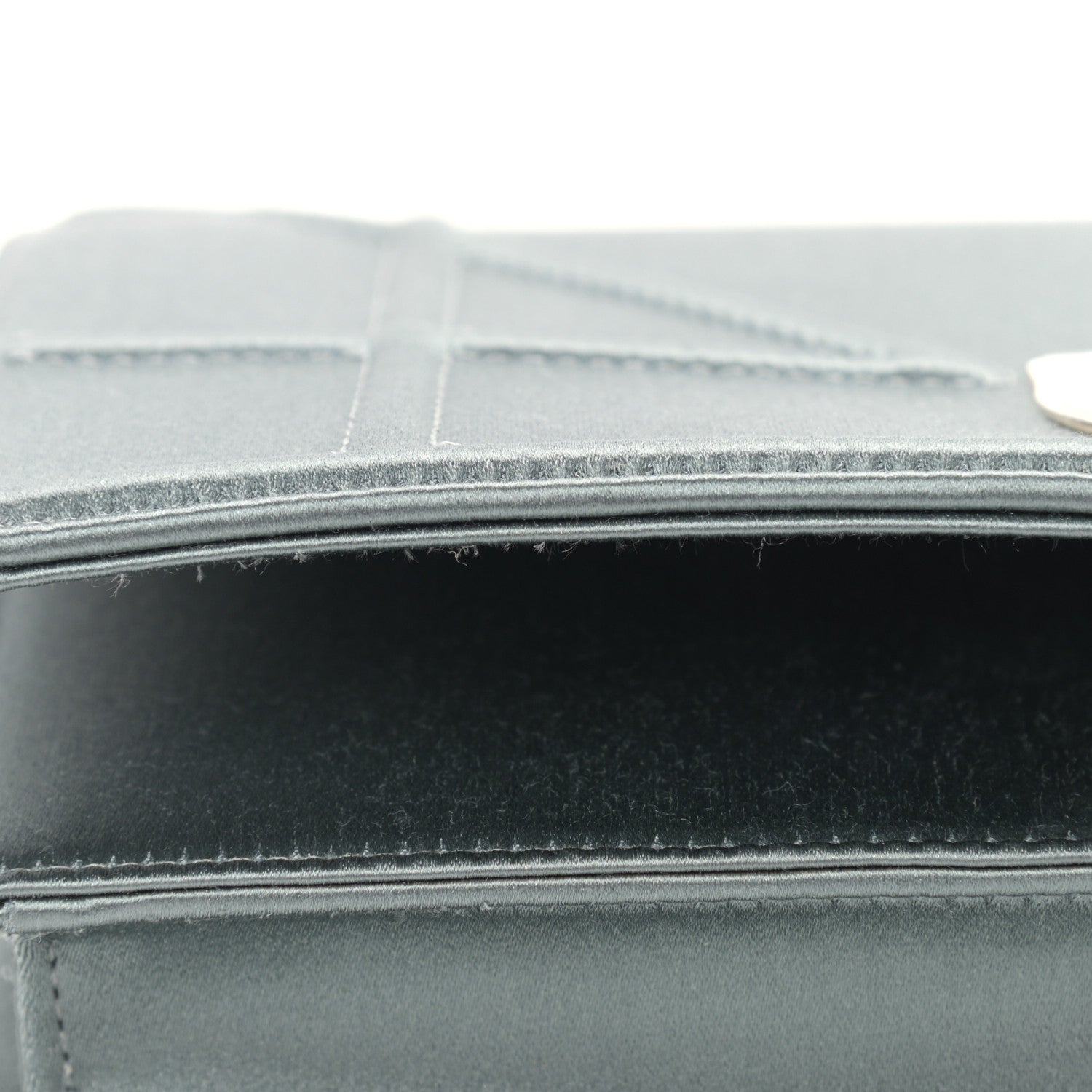 Christian Dior Satin Diorama Wallet on Chain Pouch Blue Gray 11 of 11
