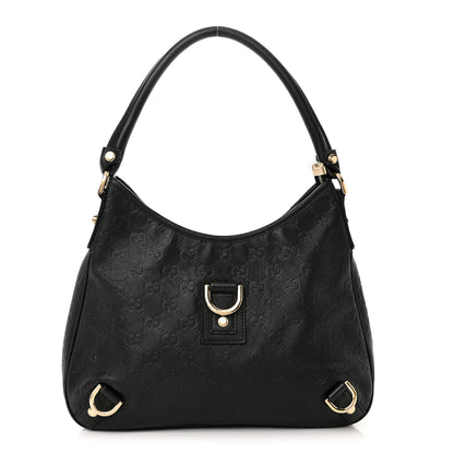 Gucci Guccissima Medium Abbey D Ring Hobo Black 1 of 14