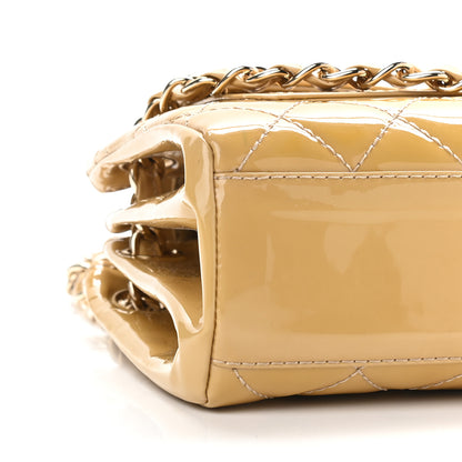 Chanel Patent Quilted Accordion Double Flap Beige 7 of 12