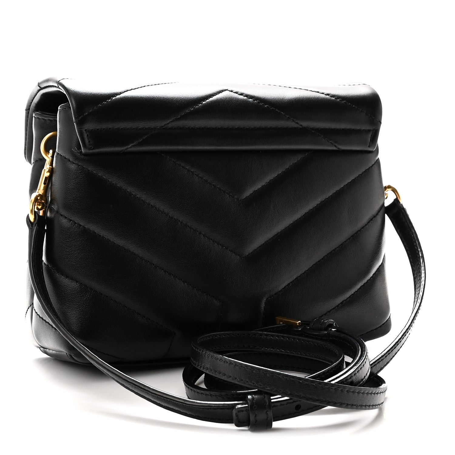 Saint Laurent Calfskin Y Quilted Monogram Toy Loulou Crossbody Bag Black 3 of 11