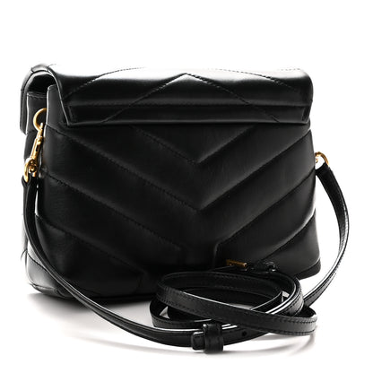 Saint Laurent Calfskin Y Quilted Monogram Toy Loulou Crossbody Bag Black 3 of 11