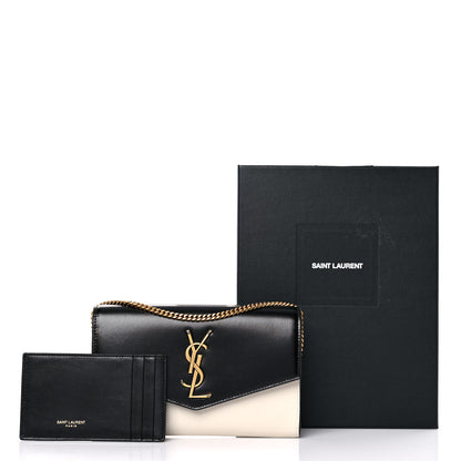 Saint Laurent Smooth Shiny Calfskin Uptown Chain Wallet Black Crema Soft 12 of 12