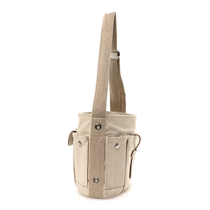 Prada Canvas Calfskin Mini Route Bucket Bag Naturale 3 of 11