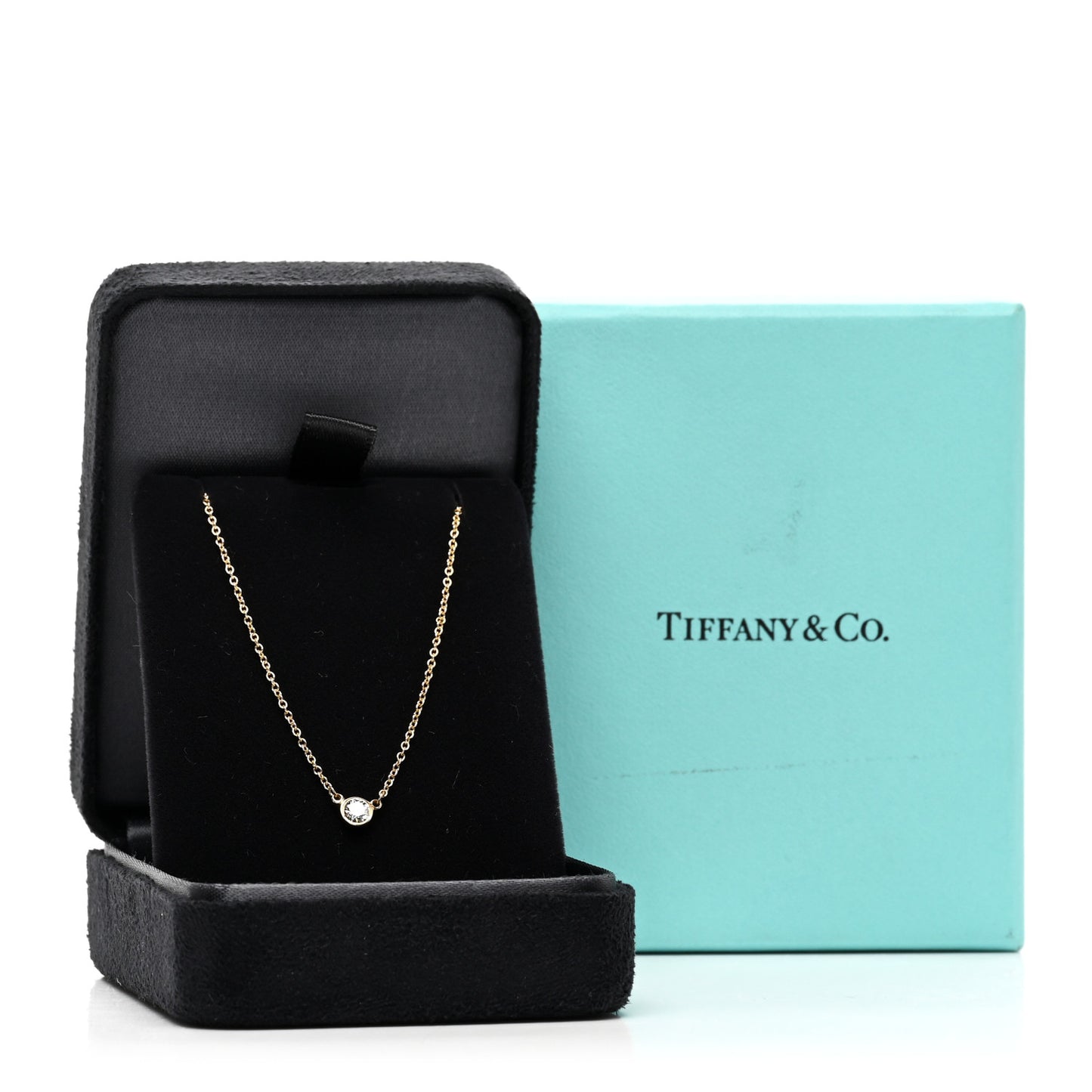 18K Yellow Gold Diamond .16ct Elsa Peretti Diamonds by the Yard Pendant Necklace