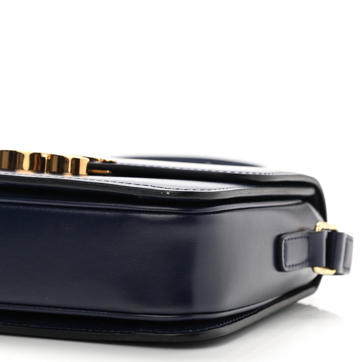 Shiny Calfskin Small Triomphe Dark Blue