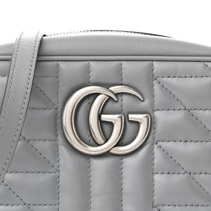 Gucci Calfskin Matelasse Aria Small GG Marmont Chain Shoulder Bag Deep Grey 8 of 11