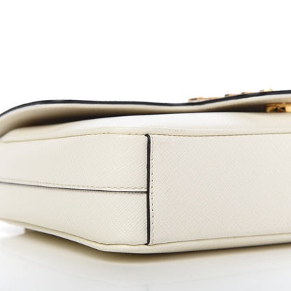 Prada Saffiano Flap Shoulder Bag Talco 6 of 10
