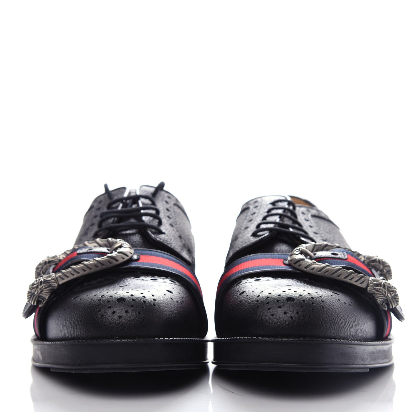 Calfskin Web Mens Queercore Brogue Derby Loafers 9 Black