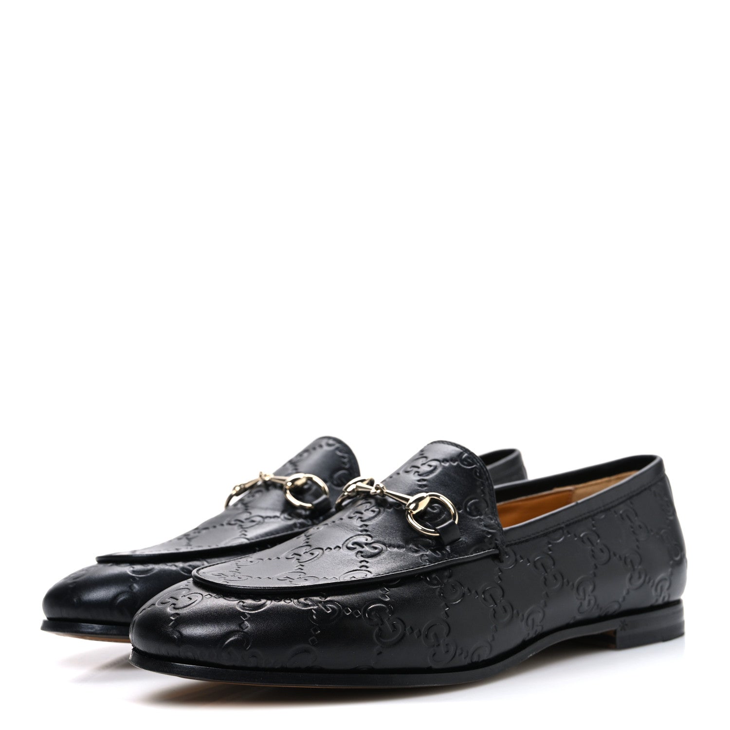 Gucci Betis Glamour Calfskin Guccissima Womens Jordaan Loafers 38 Black 4 of 11