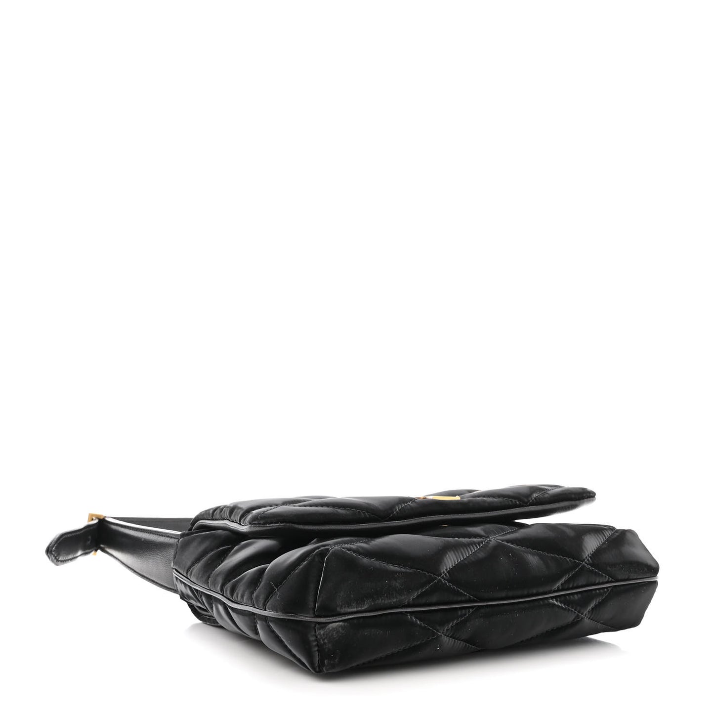 Satin Quilted Le 57 Diamond Shoulder Bag Black